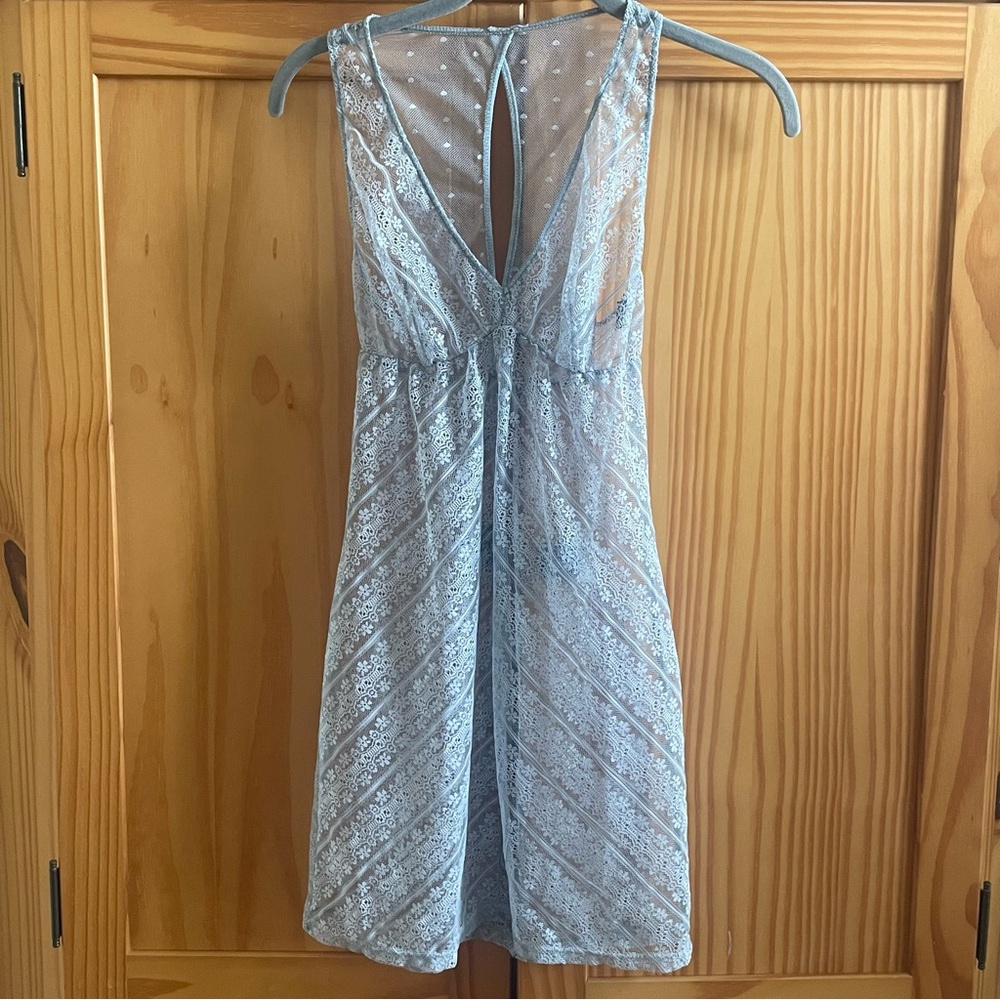 Only Hearts Women’s Gray Sheer Chemise Nightie Mini Length - Size Small